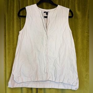 Kal Rieman Light Grey Sleeveless Button Down Blouse. Size Small. Retail $295